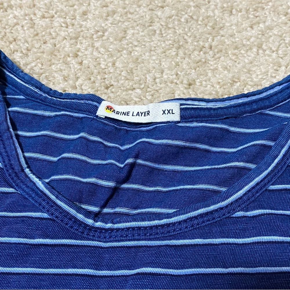 Marine Layer Signature Stripe Cotton Short Sleeve Tee Shirt Men’s Size XXL 2XL - Picture 6 of 7